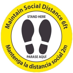 STAND HERE 6FT FLOOR SIGN