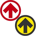 ARROW FLOOR SIGN, 8" DIAM