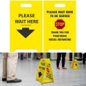 DBL-SIDED FLOOR SIGN, WAIT