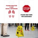 DBL-SIDED FLOOR SIGN, WAIT