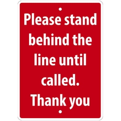 STAND BEHIND LINE SIGN