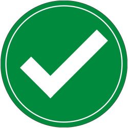 GREEN CHECK MARK ISO LABEL