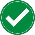 GREEN CHECK MARK ISO LABEL