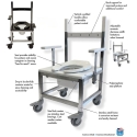 BEDSIDE COMMODE, DROP-ARMS