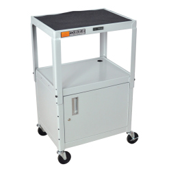 STEEL ADJ HEIGHT AV CART W/