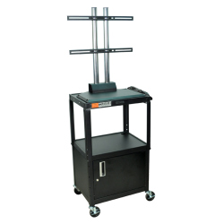STEEL ADJ HEIGHT AV CART W/