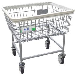 LAUNDRY CART, GREY BASKET ON