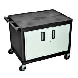 AV CART W/ 2 SHELVES & LOCKING