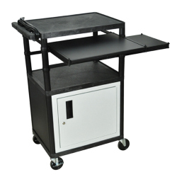 AV CART 3 SHELVES W/ CABINET,