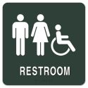 8" X 8" UNISEX BTHRM SIGN W/