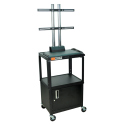 STEEL ADJ HEIGHT AV CART W/