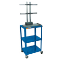 STEEL ADJ HEIGHT AV CART W/