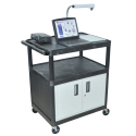 AV CART W/ 3 SHELVES & LOCKING