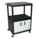AV CART W/ 3 SHELVES & LOCKING